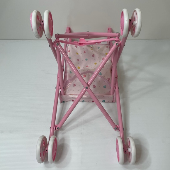Disney Baby Doll Stroller Pink Satin Hearts Princess Doll Stroller - Picture 9 of 15